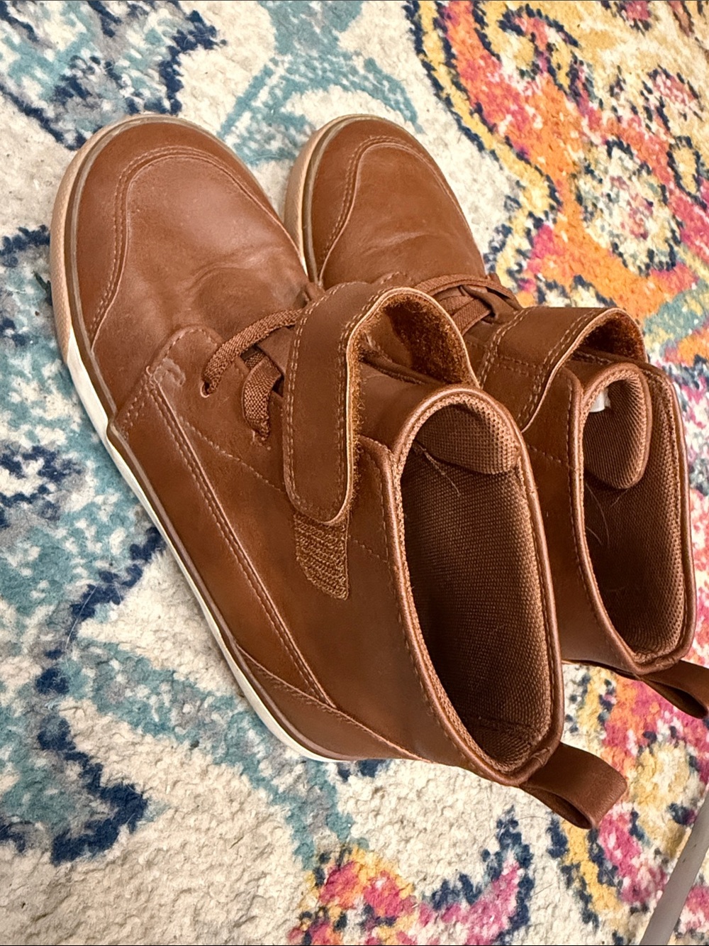 Wonder Nation Casual High-Top Velcro boots in Brown